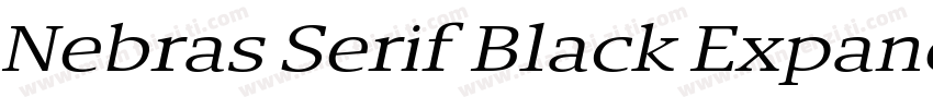 Nebras Serif Black Expanded Italic字体转换